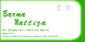 barna mattiza business card